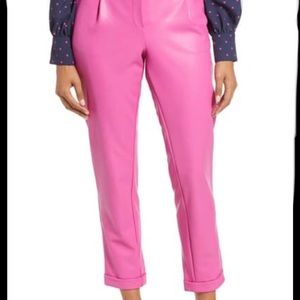 NWT Nordstrom Halogen X Atlantic Pacific Faux Leather Pants in Pink, M